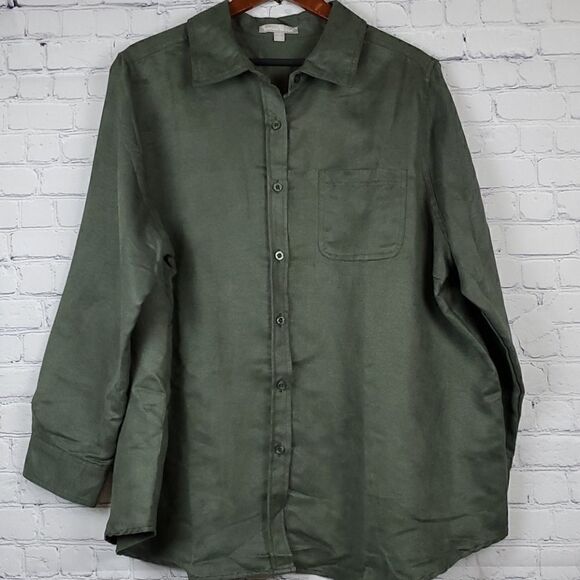 Woman Within Soft Suede Moleskin Shirt Sz 22/24 - Picture 1 of 14
